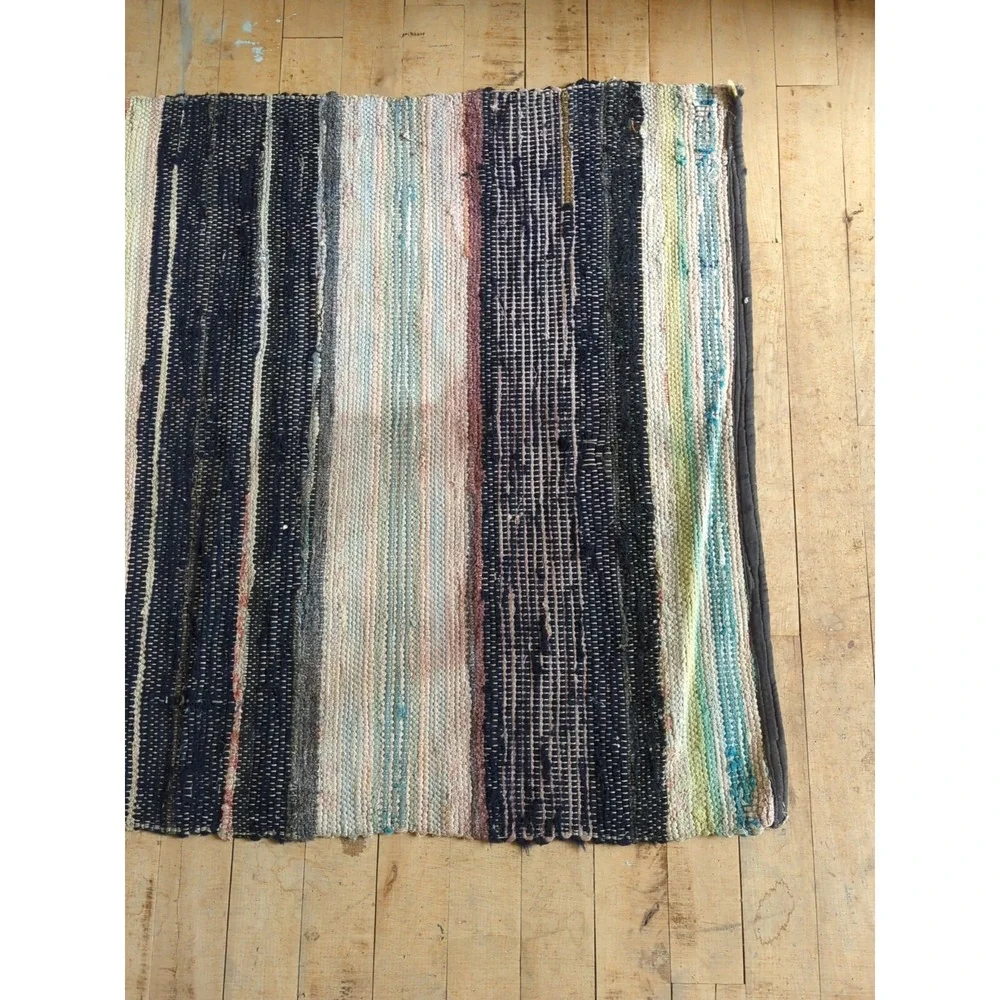 Antique Imported Swedish Hand Made‎ Rag Rug Runner (25.75